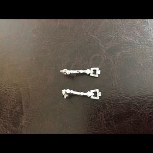 Platinum diamond drop earrings